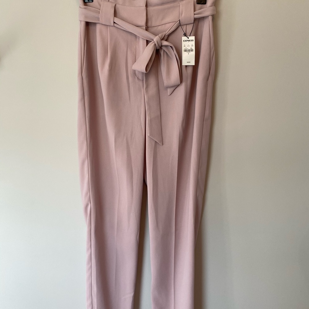 COPY - Express High Waisted Blush Tie Trouser